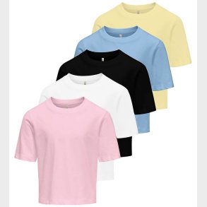 Kids Only T-shirt - KogRex - 5-pak - Pink Lady/White/Black/Open