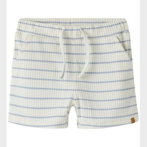 Lil' Atelier Shorts - Rib - NmmKail - Coconut Milk/Zen Blue