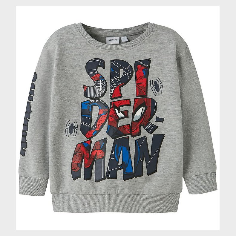 Name It Sweatshirt - NmmFloyd - Spider Man - Grey Melange