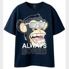 Name It T-shirt - NkmFaddy - Bored - Navy Blazer