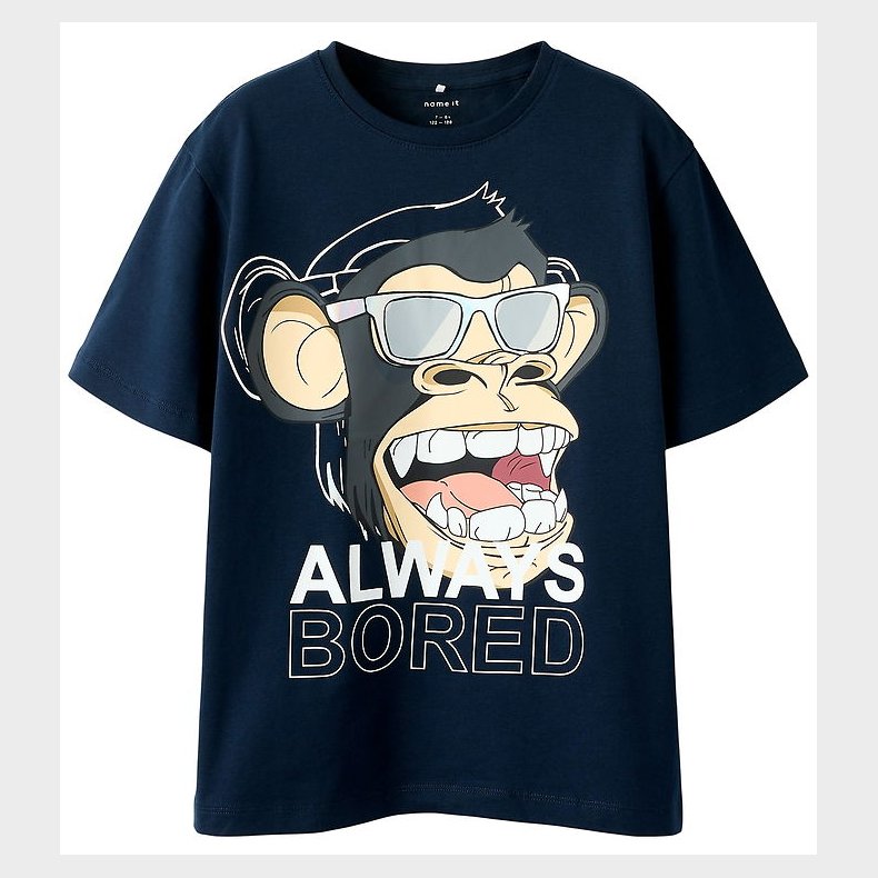 Name It T-shirt - NkmFaddy - Bored - Navy Blazer