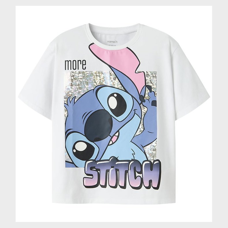 Name It T-shirt - Noos - NkfFora - Stitch - Bright White