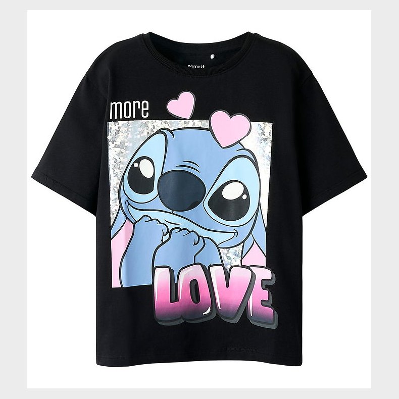 Name It T-shirt - Noos - NkfFora - Stitch - Black