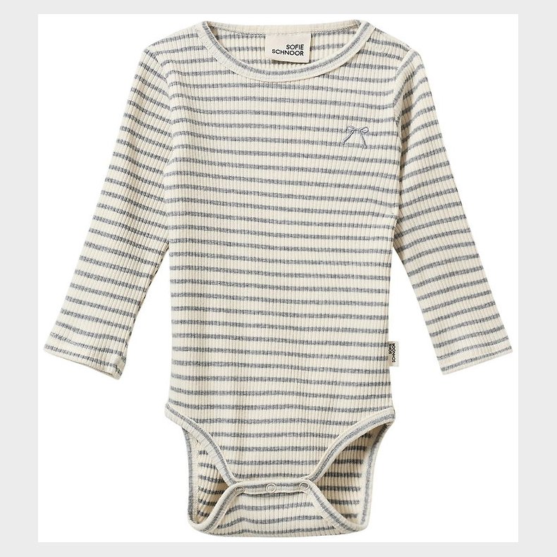Sofie Schnoor Body l/� - Rib - DicteSK - Grey Striped
