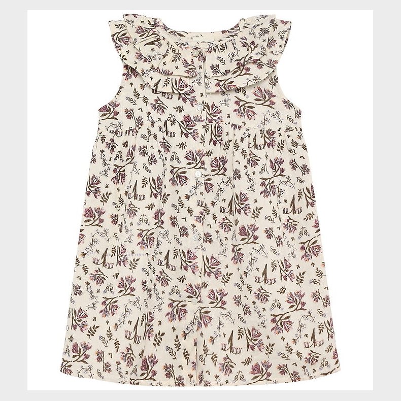 En Fant Kjole - Floral Woven - Eggnog