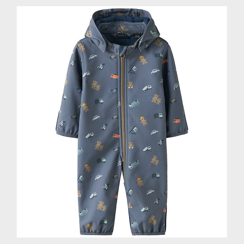 Name It Softshelldragt m. Fleece - NbmAlfa08 - Flint Stone/Toys