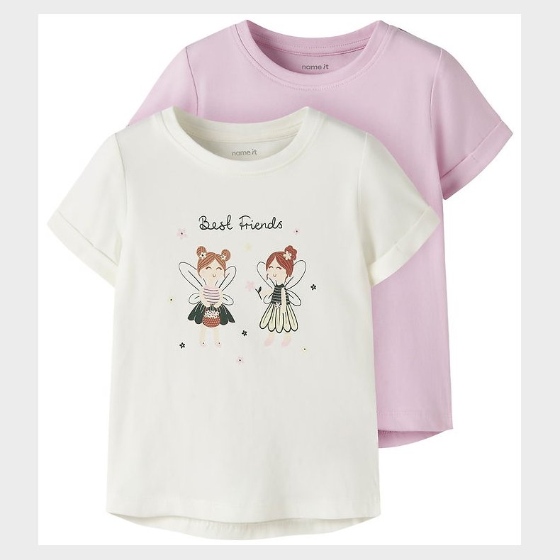 Name It T-shirt - NmfVix - 2-pak - Pirouette/Cloud Dancer