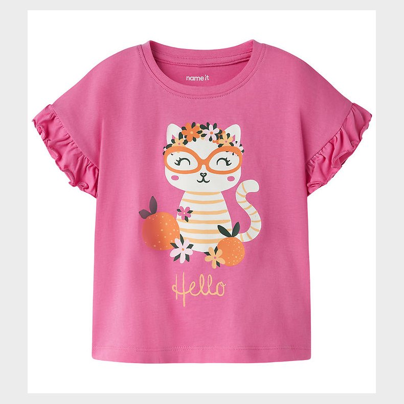 Name It T-shirt - NmfVilena - Strawberry Moon/Hello Cat