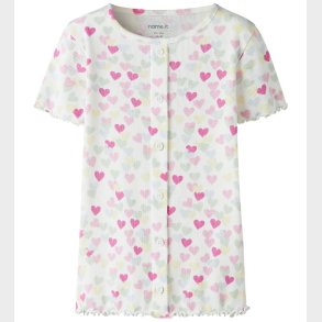 Name It T-shirt - NmfVemia - Cloud Dancer/Random Hearts