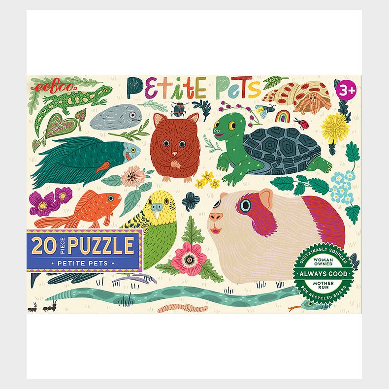 Eeboo Puslespil - 20 Brikker - Sm� K�ledyr