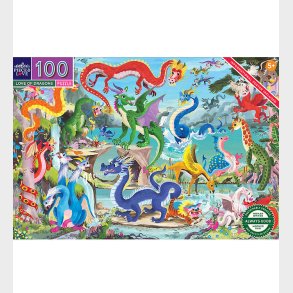 Eeboo Puslespil - 100 Brikker - Dragernes Verden