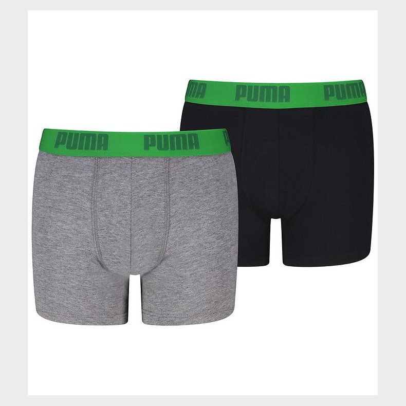 Puma Boxershorts - 2-pak - Green/Grey Melange/Black