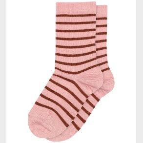 MP Str�mper - Viskose/Bambus - Rib - Kallie - Silver Pink m. Str