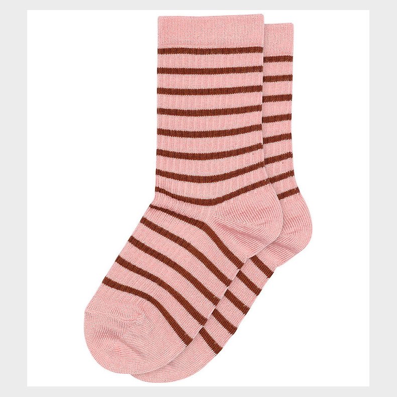 MP Str�mper - Viskose/Bambus - Rib - Kallie - Silver Pink m. Str