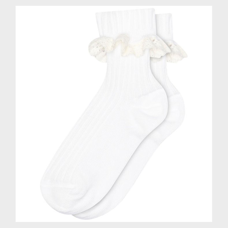 MP Str�mper - Rib - Julia - Hvid m. Blonde