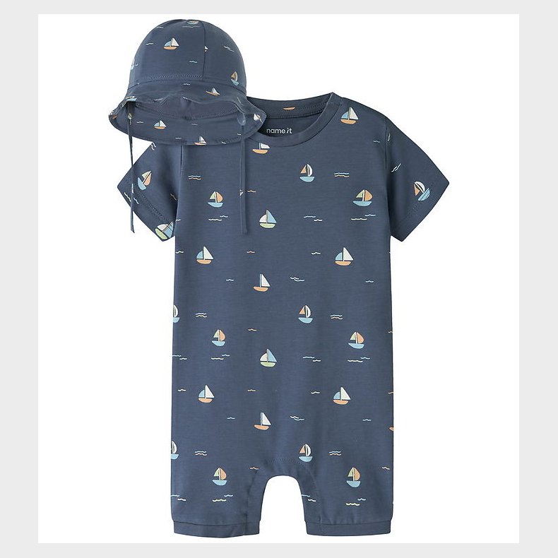 Name it Heldragt m. Solhat - NbmVroels - Vintage Indigo/Boat