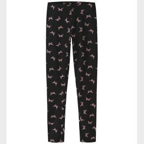 Name It Leggings - NkfVivian - Black/Small Bows AOP