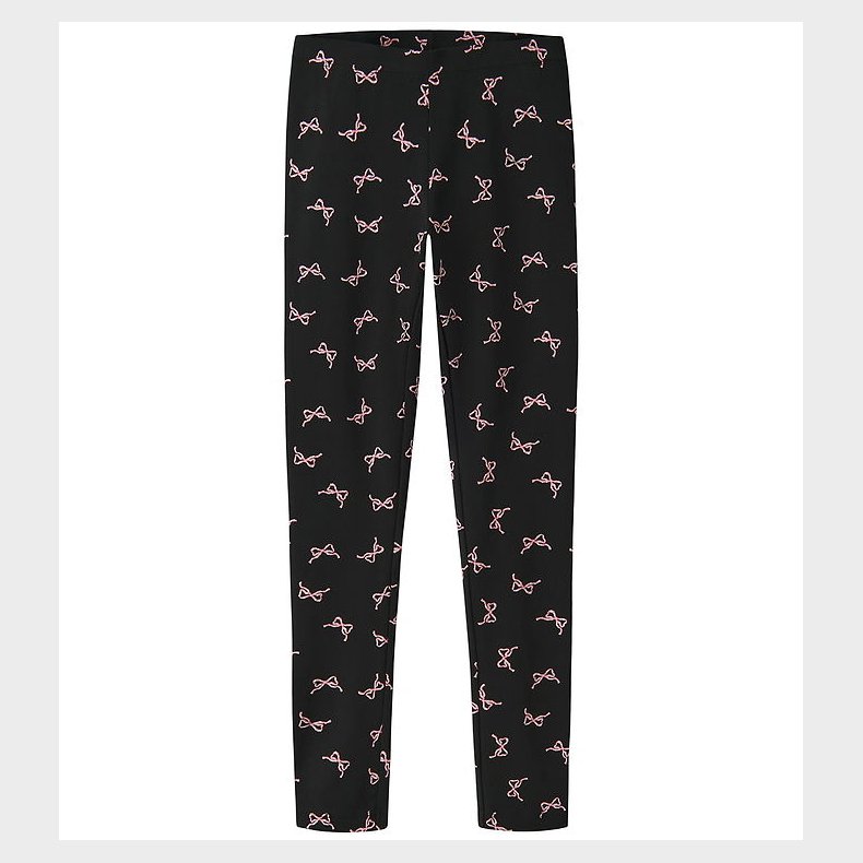 Name It Leggings - NkfVivian - Black/Small Bows AOP