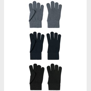 Name It Handsker - Noos - NknMagic - 3-pak - Flint Stone/DARK SA