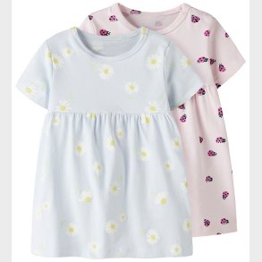 Name It Kjole - 2-pak - NbfVandora - Ancient Water/Candle Pink