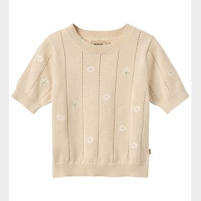 Wheat T-shirt - Strik - Sandshell white flowers