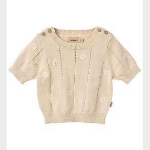 Wheat T-shirt - Strik - Sandshell white flowers