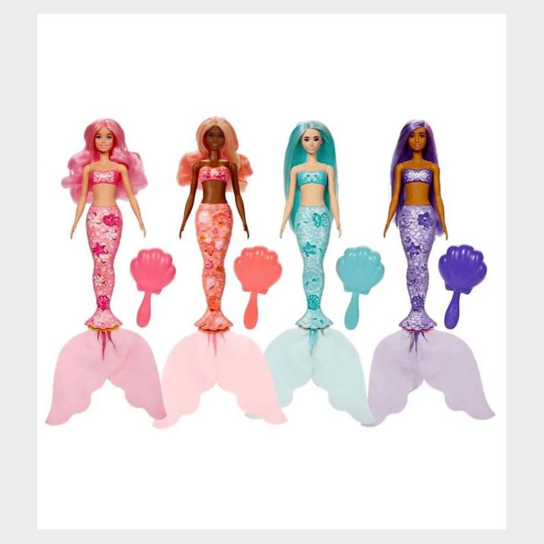 Barbie Dukke - 30 cm - Color Reveal Mermaid Treasures - Assorter