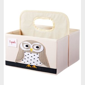 3 Sprouts Opbevaringskurv m. Hank - 25x28x26 - Ugle