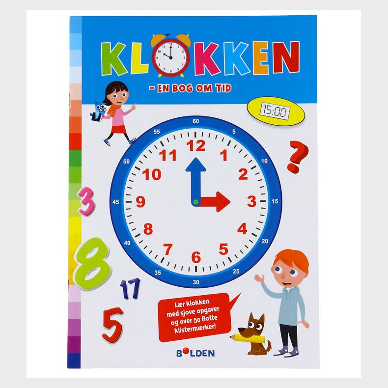 Forlaget Bolden Aktivitetsbog m. Klistermrker - Klokken - Dansk