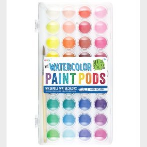 Ooly Vandfarver m. Pensel - Paint Pods - 36 stk - Multifarvet