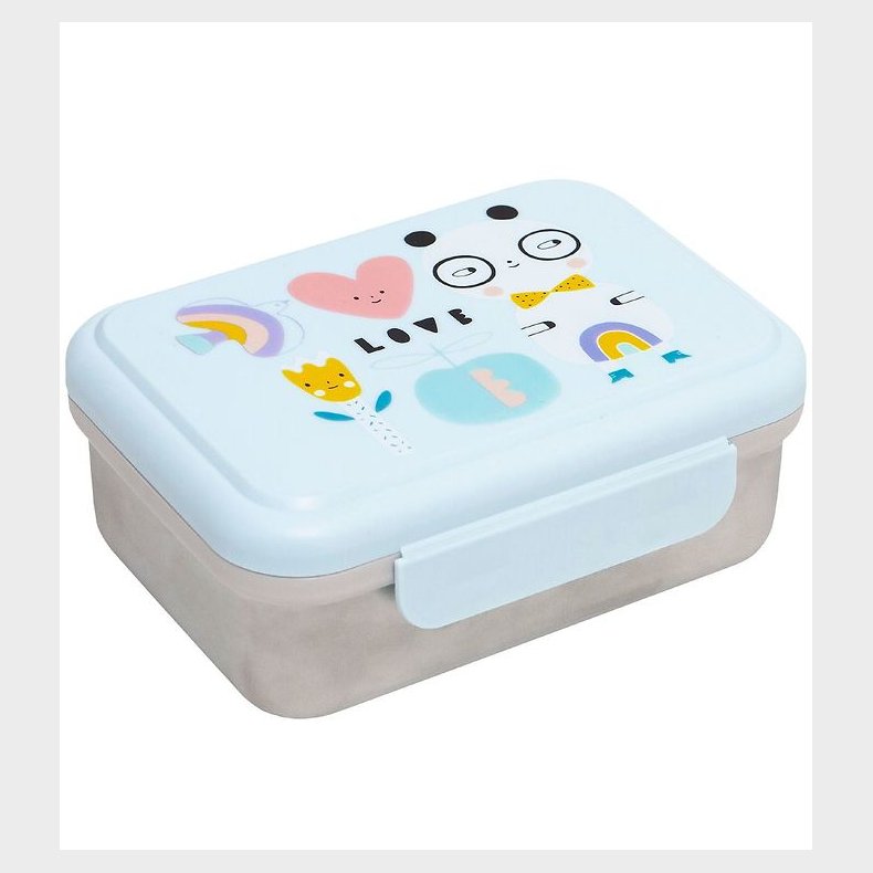 Petit Monkey Madkasse - Rustfrit Stl - Panda Love - Bl
