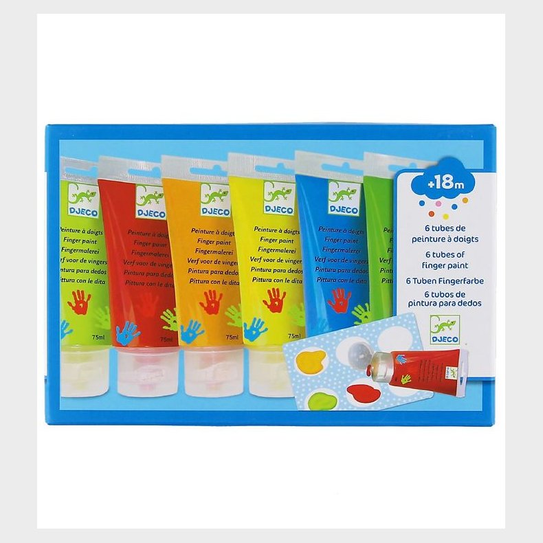 Djeco Fingermaling - 6 stk. - Multifarvet