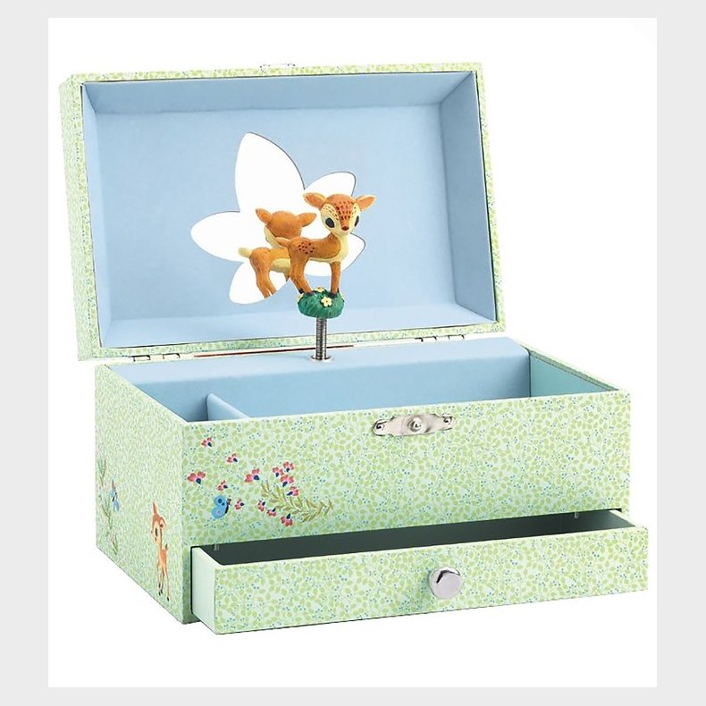 Djeco Smykkeskrin m. Musik - 18x10x13 cm - D�dyr