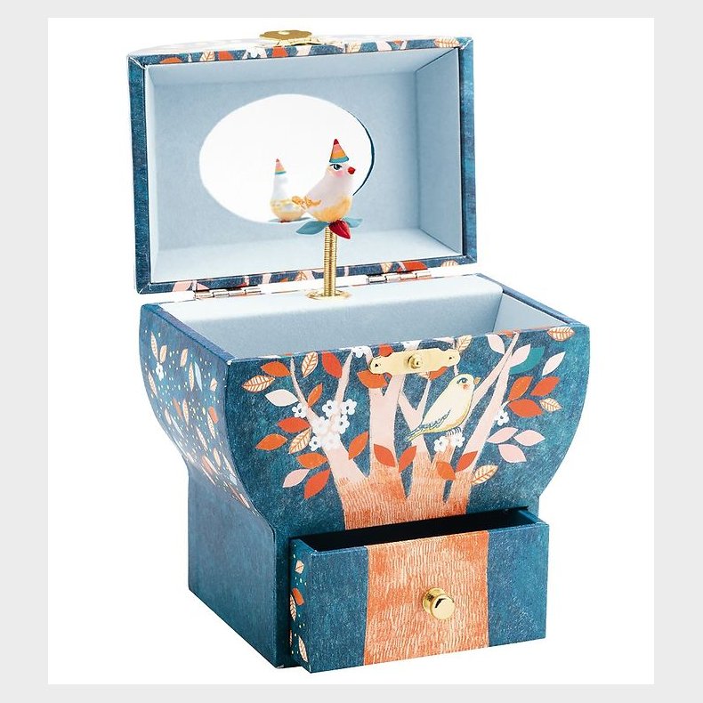 Djeco Smykkeskrin m. Musik - 16,5x13,5x10 cm - Poetisk Tr�
