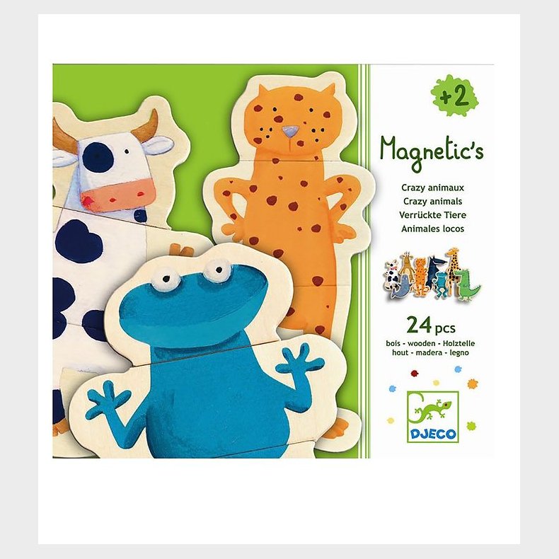 Djeco Magneter - 24 stk. - Tr� - Crazy
