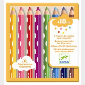 Djeco Farveblyanter - Korte - 8 stk. - Multifarvet