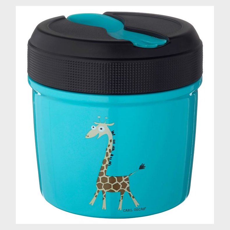 Carl Oscar Termomadkasse - 0,5 L - Turquoise Giraffe