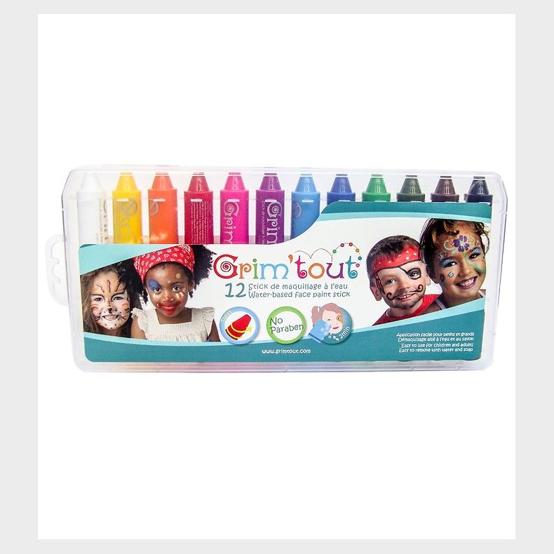 Grim Tout Ansigtsmaling - 12-Pak - Multifarvet