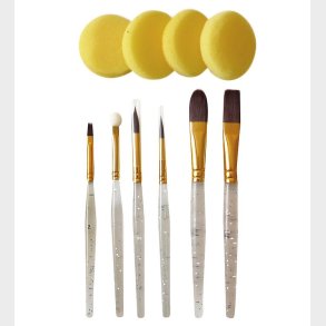 Grim Tout Penselst - Deluxe - 10 dele - Transparent m. Glimmer