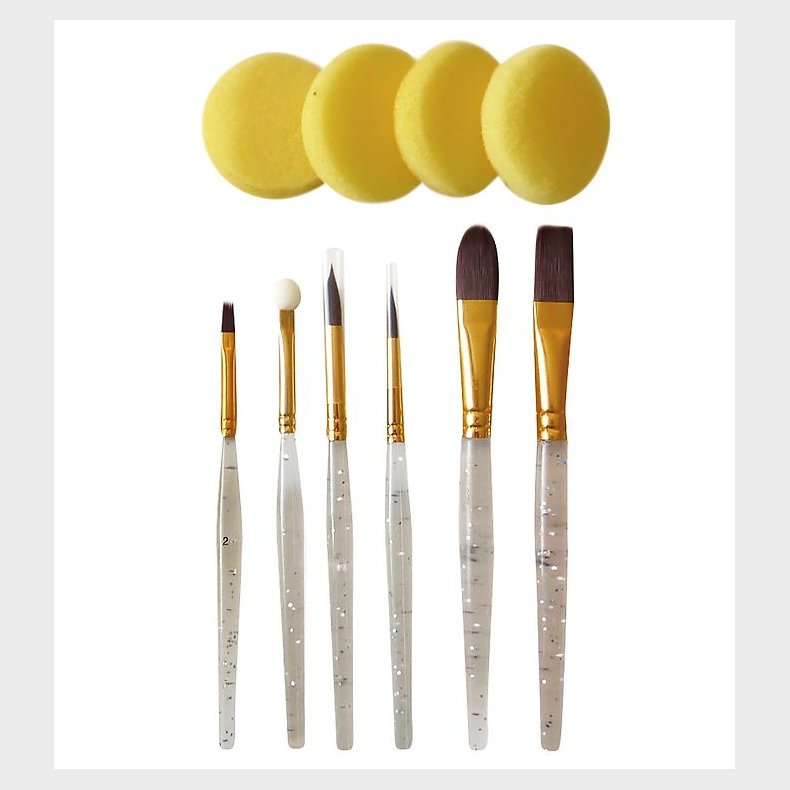 Grim Tout Penselst - Deluxe - 10 dele - Transparent m. Glimmer