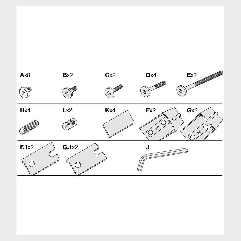 Leander Classic Tilpasningsst til Hjstol - 37 Dele - Skruer/Be
