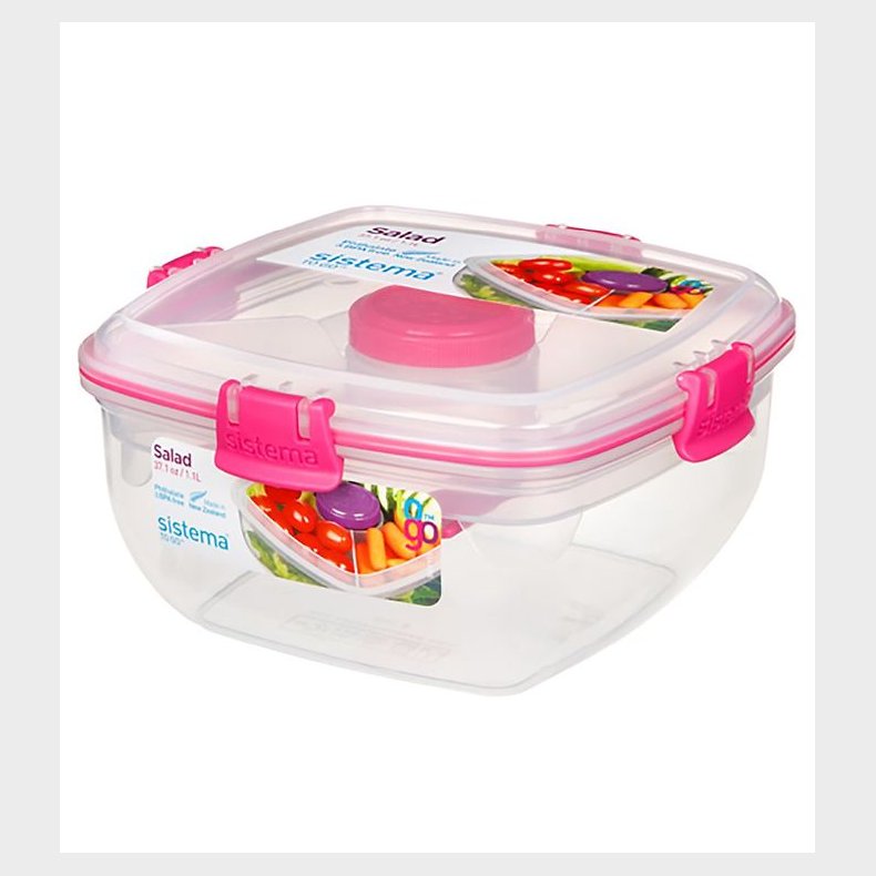 Sistema Madkasse m. Tilbehr - Salad - 1,1 l - Pink