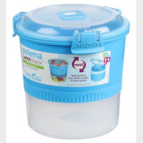 Sistema Madkasse m. Bestik - Lunch Stack - 965 ml - Bl