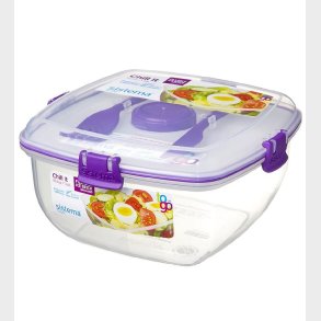 Sistema Madkasse m. Tilbehr - Salad Max - 1,63 l - Lilla