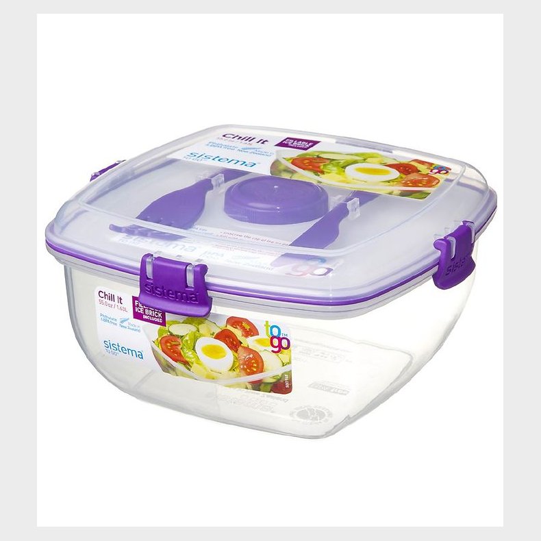 Sistema Madkasse m. Tilbehr - Salad Max - 1,63 l - Lilla