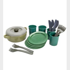 Dantoy Green Bean Spisestel - 18 Dele - Assorterede Jordfarver