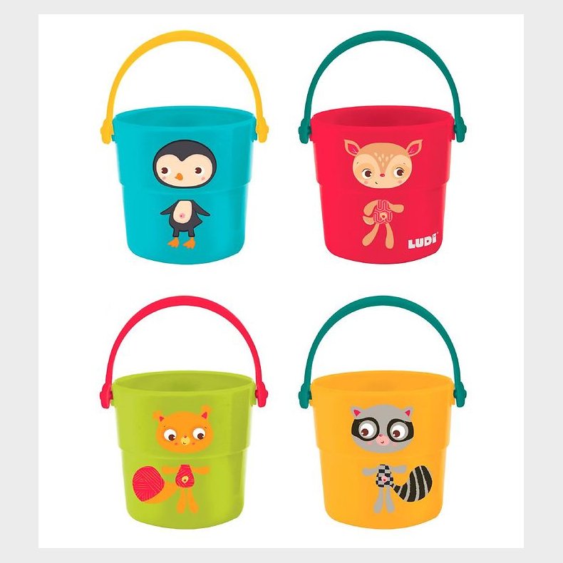 Ludi Badeleget�j - 4 Spande - Multifarvet m. Dyr