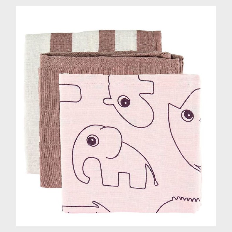 Done By Deer Stofbleer - 3-pak - 70x70 cm - Deer Friends Powder