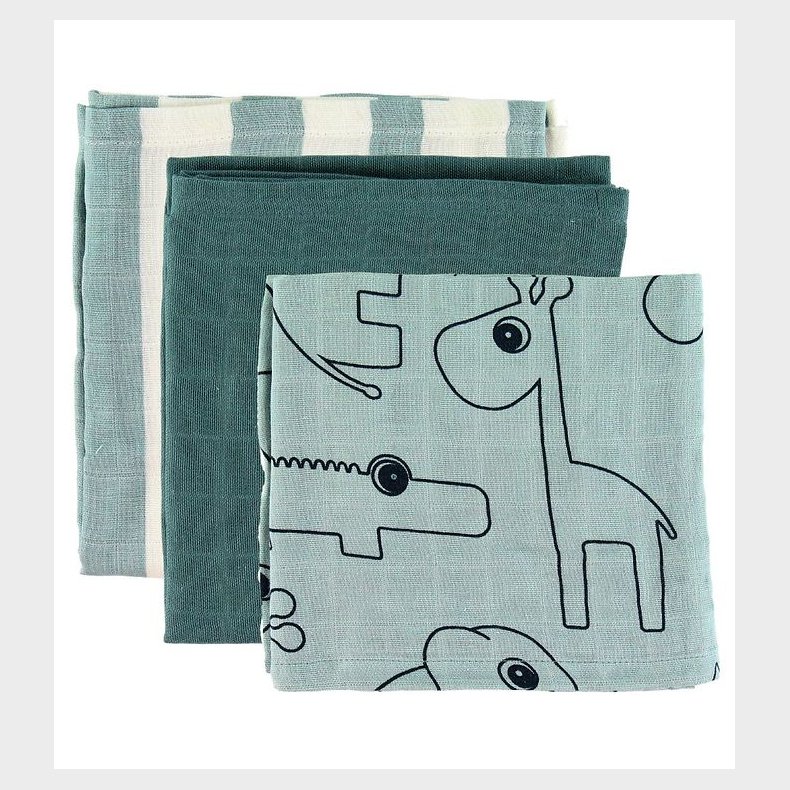 Done By Deer Stofbleer - 3-pak - 70x70 cm - Deer Friends Blue