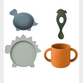 Liewood Spisest - Silikone - 4 dele - Vivi - Dino Blue Multi Mi